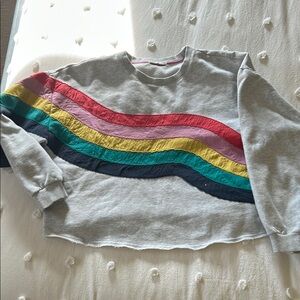 Marine Layer Gray and Red Rainbow Sweatshirt
